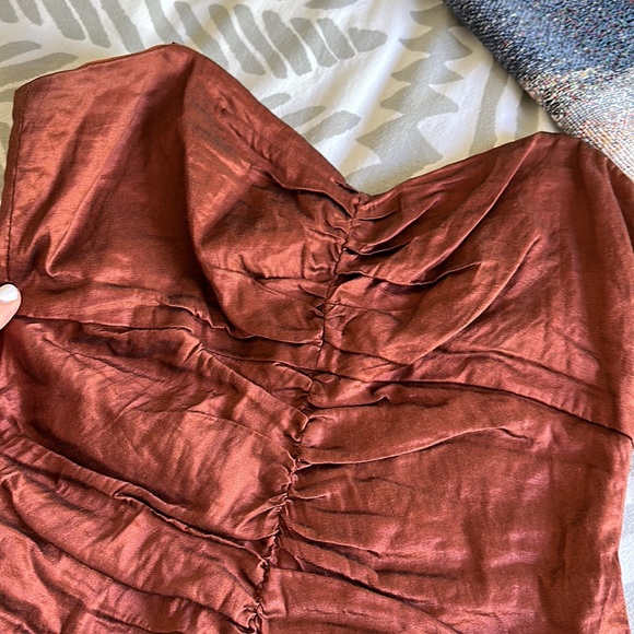 BCBG Copper Taffeta Mini Dress - Picture 3 of 8